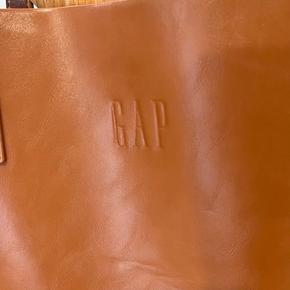 GAP Cognac Synthetic Leather Tote Bag - Picture 2 of 4